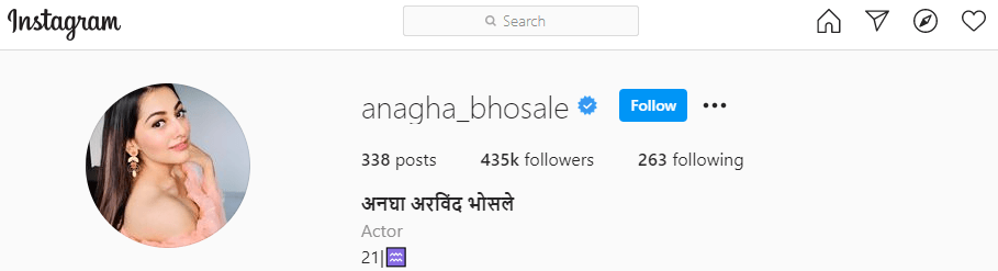 Anagha Bhosale Wiki, Age, Boyfriend, Family, Net Worth & More 7 Anagha-Bhosale-Instagram