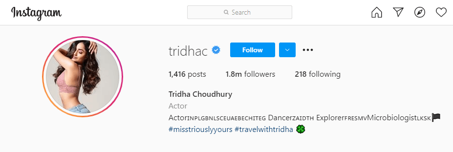 Tridha Choudhury Wiki, Age, Hot Photos, Movies, TV Shows & More 4 tridha choudhury instagram